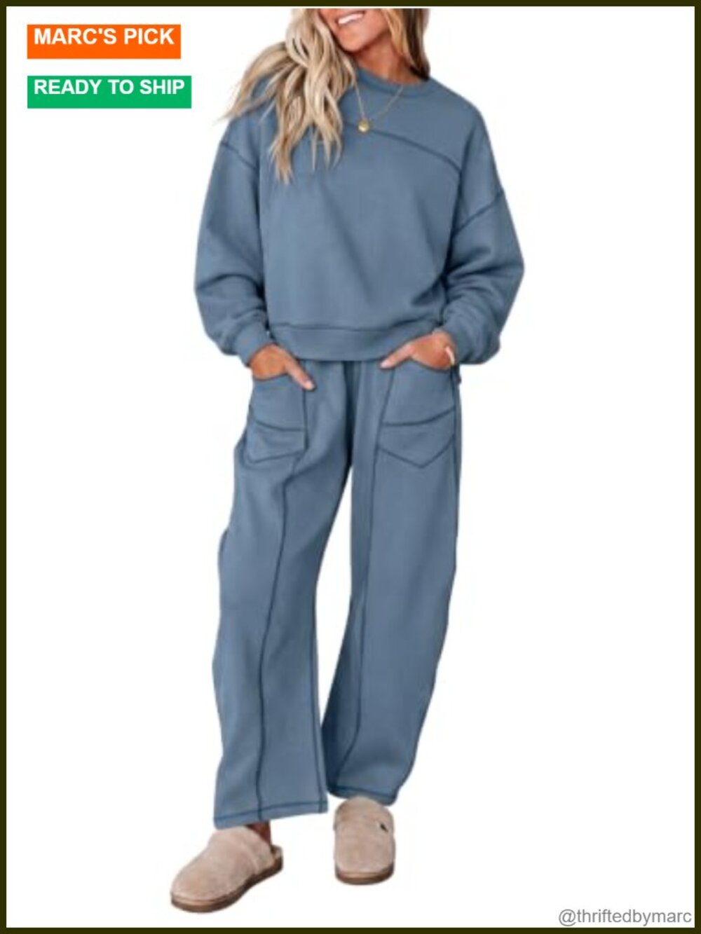 Lounge Set Long Sleeve Wide Leg Pant